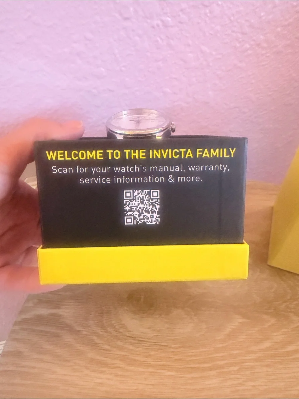 Invicta Silver Dial Brown Leather Strap Men’s Watch with Yellow Box